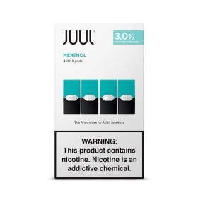 Juul Menthol 3.0% Pods Paketi Beyaz Kutu Beyaz Arka Plan