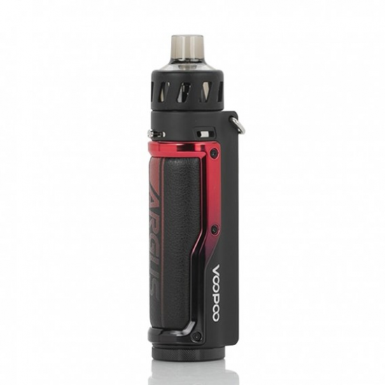 Voopoo Argus Pro Pod Mod siyah kırmızı, deri detaylı elektronik sigara