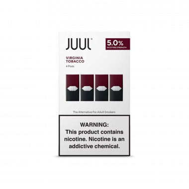 Juul Virginia Tobacco 5% nikotinli 4'lü pod kartuş paketi.