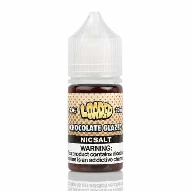 Loaded Chocolate Glazed Nicsalt 30ml 5.0% vape likiti kahverengi şişe.